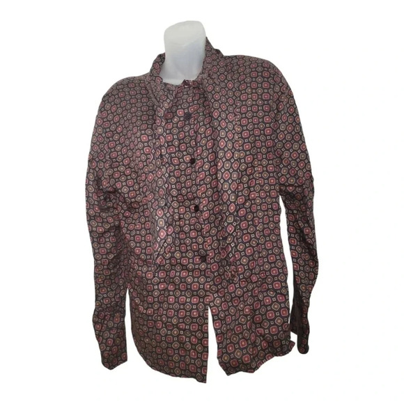 Vintage  Jones New York Button Down Blouse with Tie size Medium - Picture 1 of 8